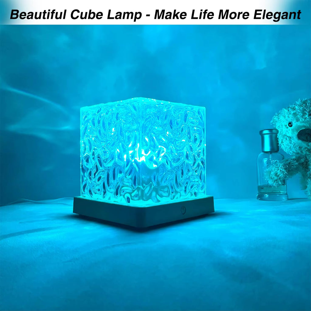 Ocean Lamp Water Light Projector - Water Ripple Projector Light Cube Aurora Northern Lights Wave Ripple Night Light for Bedroom