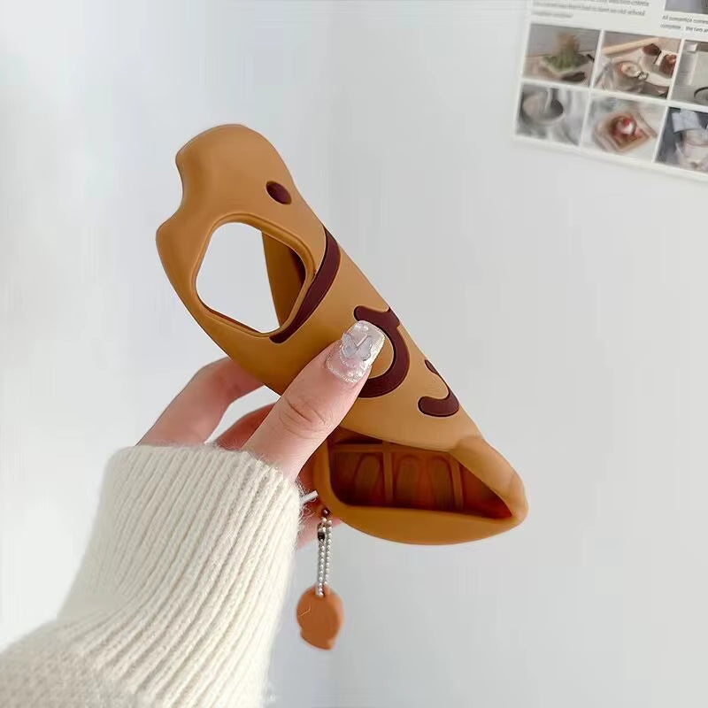 Cute Cartoon Animal 3D Taiyaki Fish Phone Case for Iphone 16 15 14 13 12 11 Shockproof Bumper Soft Silicone Bubble Phone Cover