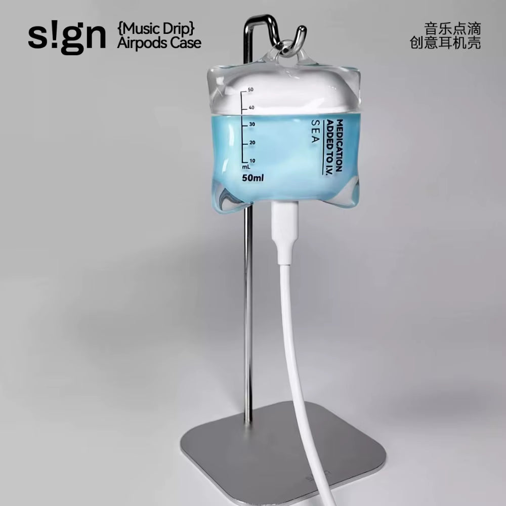 New for Airpods Pro1/2 Drip Blood Bag Earphone Case for Airpods 4 Bluetooth Silicone Transparent Headphone Case Protective Cover