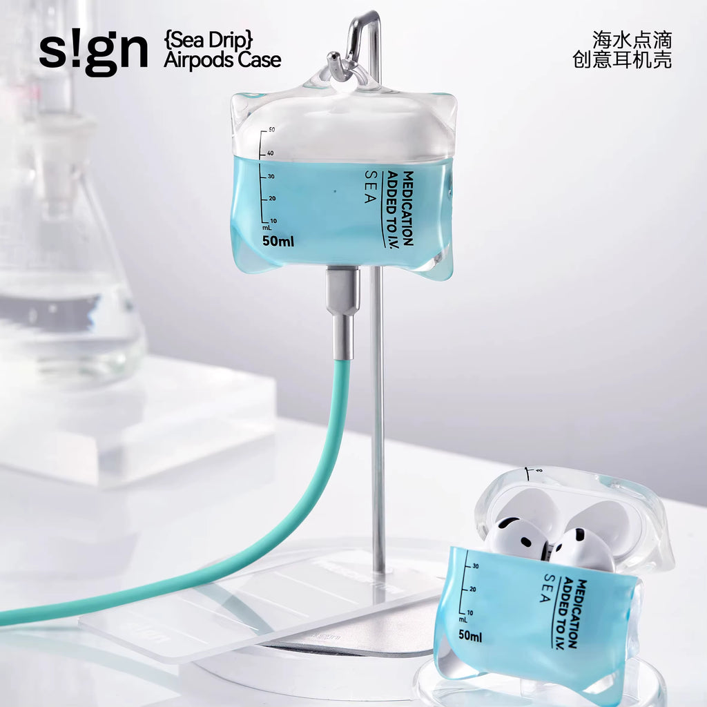 New for Airpods Pro1/2 Drip Blood Bag Earphone Case for Airpods 4 Bluetooth Silicone Transparent Headphone Case Protective Cover