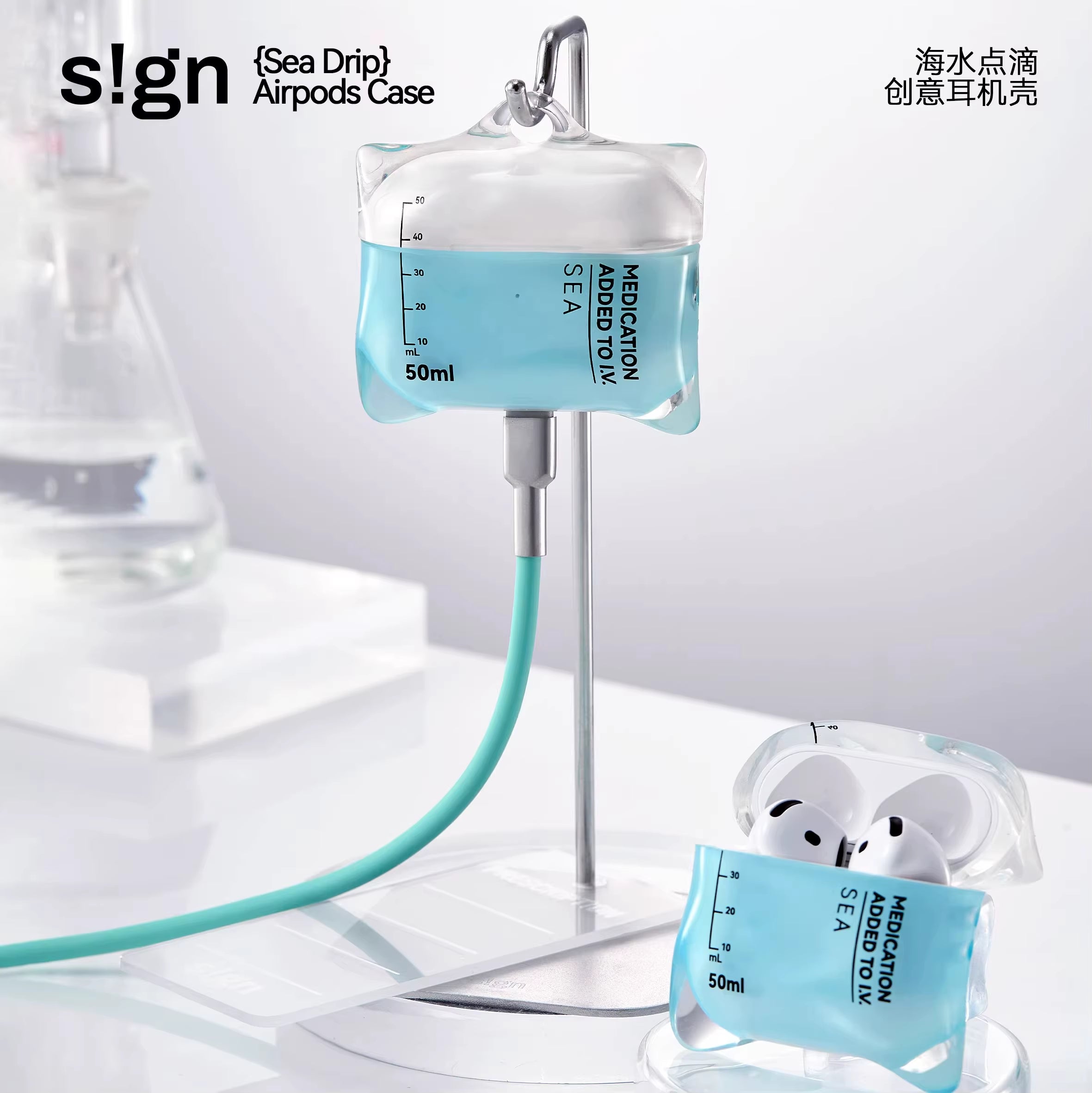 New for Airpods Pro1/2 Drip Blood Bag Earphone Case for Airpods 4 Bluetooth Silicone Transparent Headphone Case Protective Cover