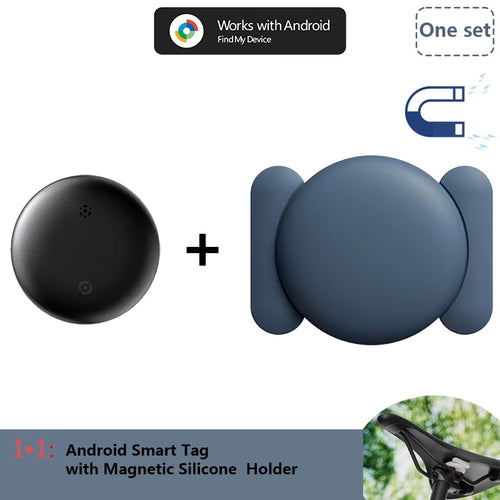 Android Airtag with Magnet Holder Compatible with Google Find My, Waterproof Shockproof Smart Tracker with Protective Cover